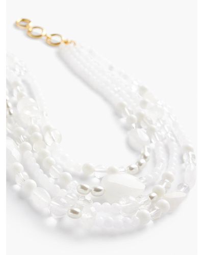 Talbots Layered Multi Bead Necklace - Natural