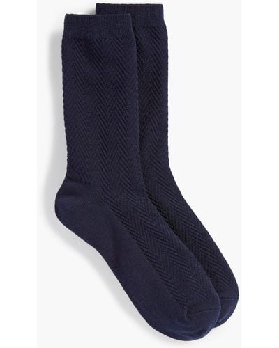 Talbots Chevron Trouser Socks - Blue