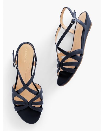 Talbots Capri Nappa Wedge Sandals - Blue