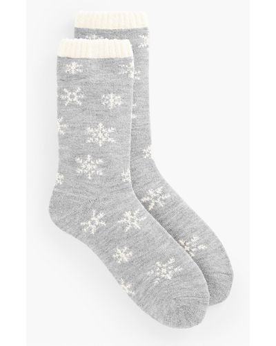 Talbots Snowflake Trouser Socks - White