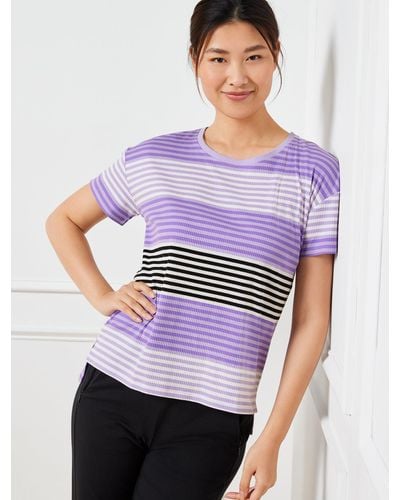 Talbots Drop Shoulder Boxy T-shirt - Purple