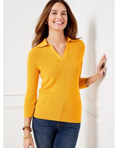Talbots Johnny Collar Sweater - Yellow