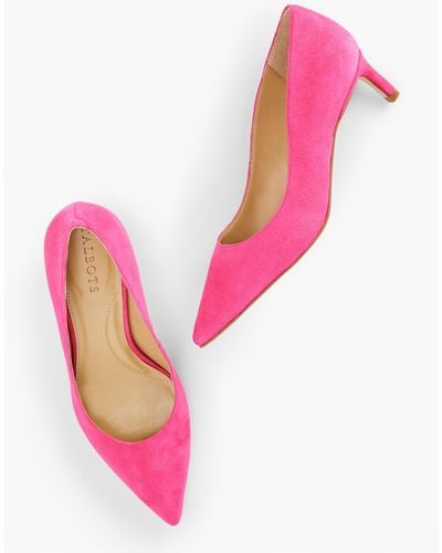 Talbots Elena Kitten Heel Court Shoes - Pink