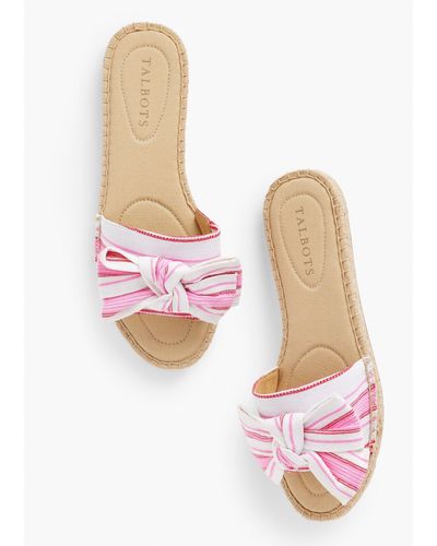 Talbots Illysa Bow Espadrille Slide Sandals - Pink