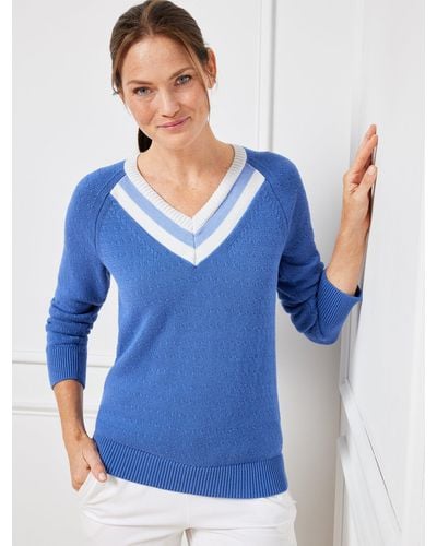Talbots Coolmax® Cable Knit Sweater - Blue