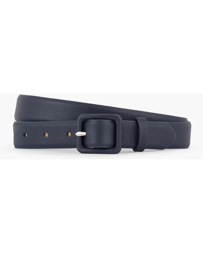 Talbots Soft Pebble Leather Covered Buckle Belt - Blue