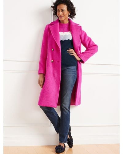 Talbots Brushed Wool Blend Coat - Pink