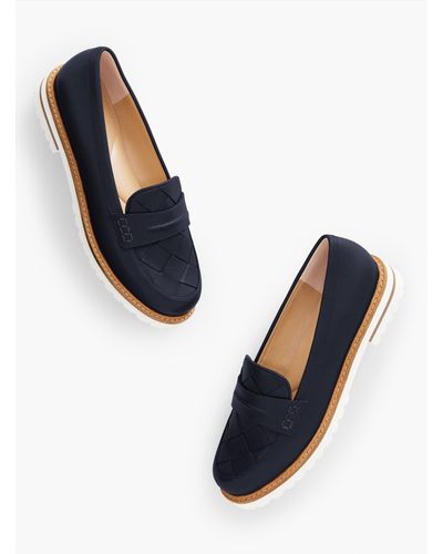 Talbots Laura Woven Vachetta Leather Loafers - Blue