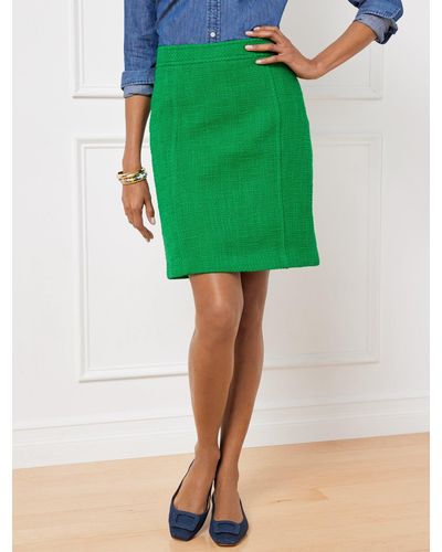 Talbots Amherst Tweed A-line Skirt - Green