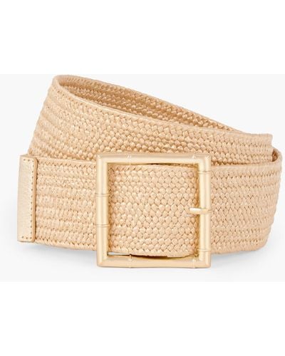 Talbots Bamboo Buckle Stretch Straw Belt - Natural