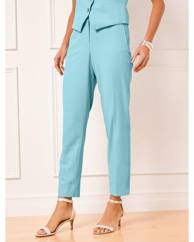 Talbots City Twill Slim Ankle Trousers - Blue