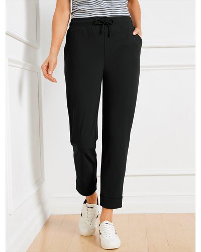 Talbots Refined Stretch Jersey Tapered Leg Trousers - Black