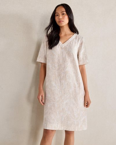 Talbots Organic Cotton Gauze Fern Print Sleep Dress - Natural