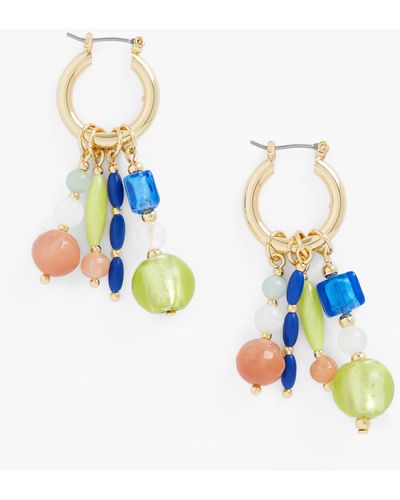 Talbots Bold Beauty Charm Hoop Earrings - Blue