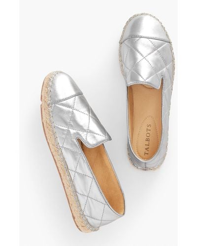Talbots Izzy Quilted Espadrille Flats - White