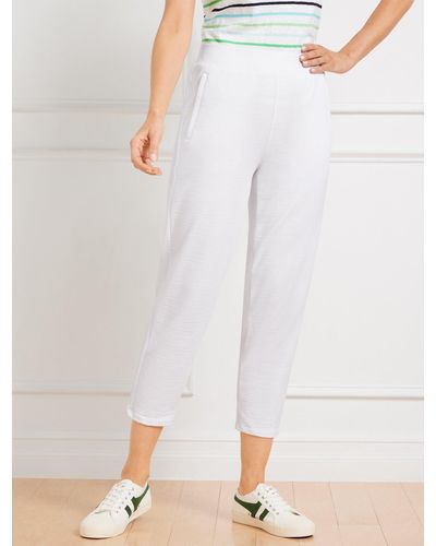 Talbots Cosy Crush Cropped Trousers - White