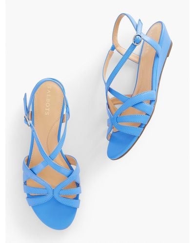 Talbots Capri Nappa Wedge Sandals - Blue