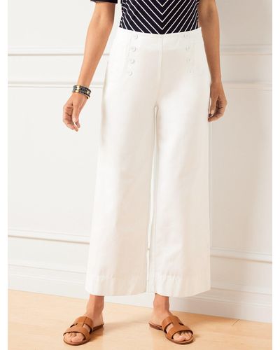 Talbots Wide Leg Sailor Trousers - Natural