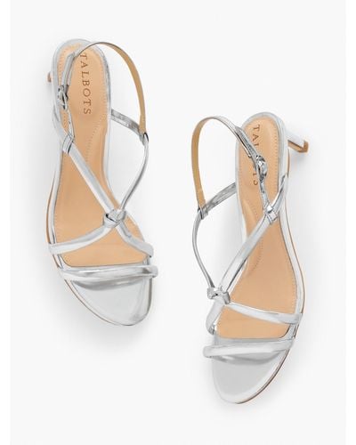 Talbots Elena Knot Leather Sandals - White