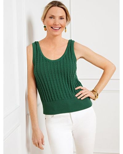 Talbots Textured Sweater Shell - Green