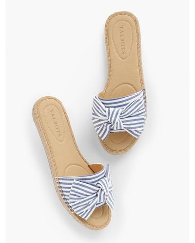 Talbots Illysa Bow Espadrille Slide Sandals - Blue