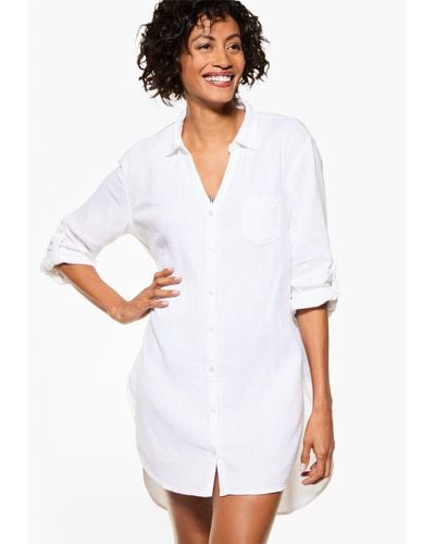 Miraclesuit ® Crinkle Gauze Beach Shirt - White
