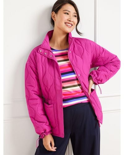 Talbots Patch Pocket Quilted Jacket - Pink
