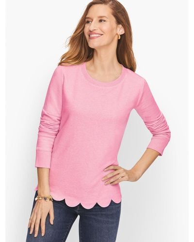 Talbots Scallop Hem Sweatshirt - Pink