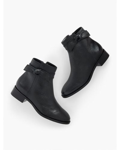 Talbots Tish Bow Ankle Boots - Black