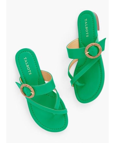 Talbots Gia Buckle Soft Nappa Leather Sandals - Green