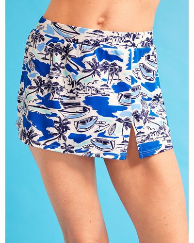 Miraclesuit ® Sketch Sailboat Vented Skirt - Blue