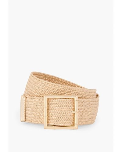 Talbots Bamboo Buckle Stretch Straw Belt - Natural