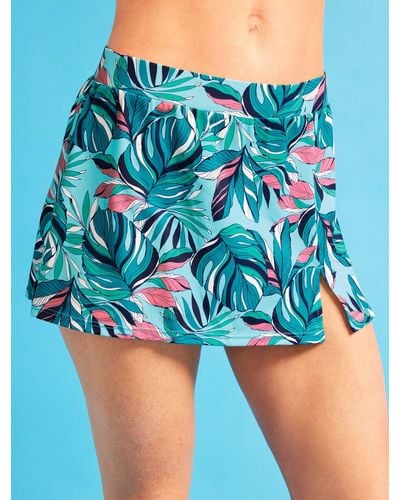 Miraclesuit ® Tropical Fronds Vented Skirt - Blue