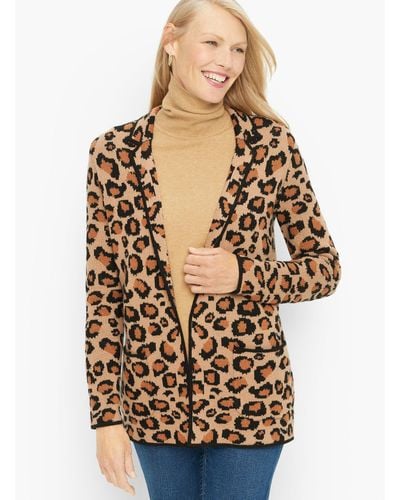Talbots Leopard Sweater Blazer - Natural