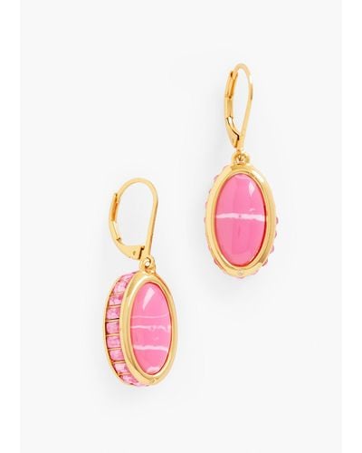Talbots Semi Baguette Drop Earrings - Pink
