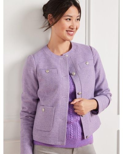 Talbots Bicolor Herringbone Shetland Jacket - Purple