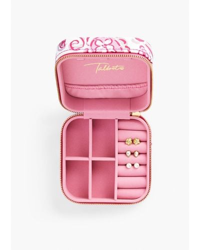 Talbots Floral Jewellery Case & Stud Earring Set - Pink