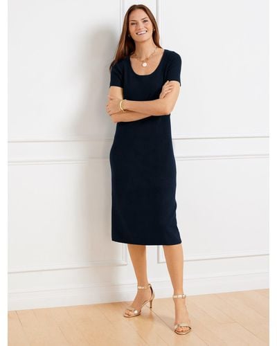 Talbots Ribbed Midi Dress - Blue