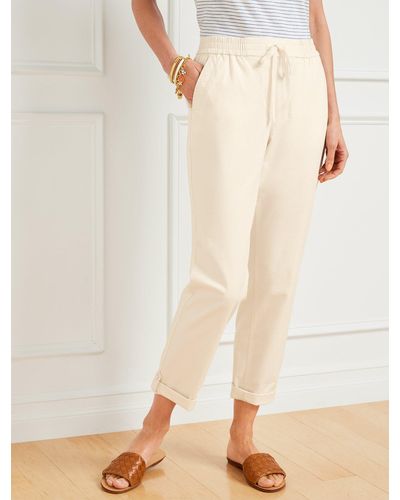 Talbots Easy Slim Ankle Trousers - Natural