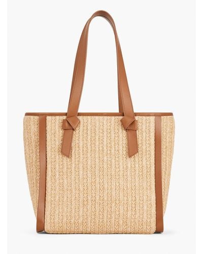 Talbots Woven Stripe Knot Tote - Natural