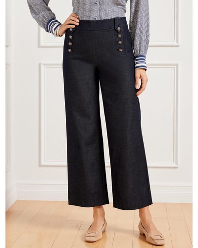 Talbots Knit Sailor Crop Trousers - Black