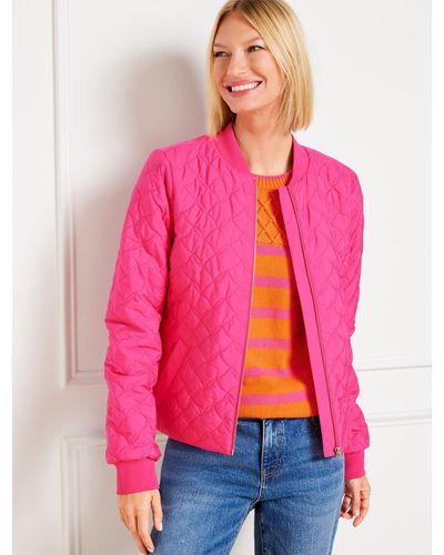 Talbots Quilted Bomber Jacket - Pink