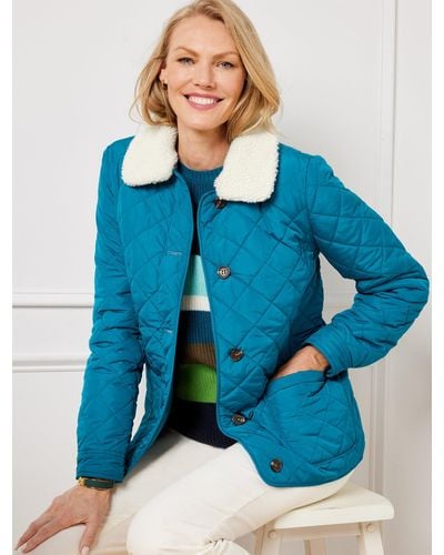 Talbots Quilted Bomber Jacket - Blue