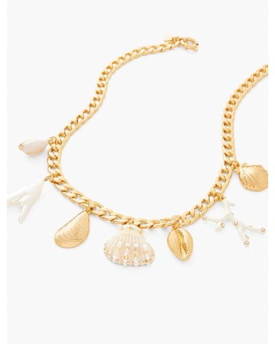 Talbots Beaded Seashell Necklace - Metallic