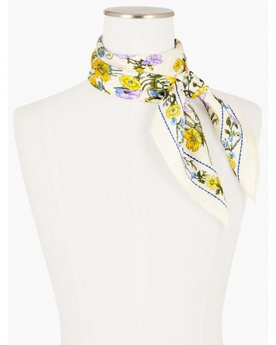 Talbots Whimsical Garden Square Scarf - White