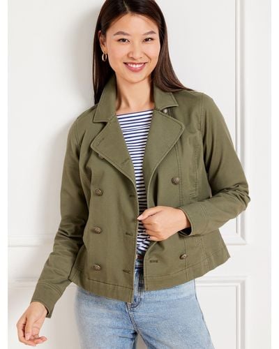 Talbots Double Breasted Officer Jacket - Green