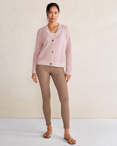 Talbots Recycled Cashmere Cropped Cardigan Jumper - Pink