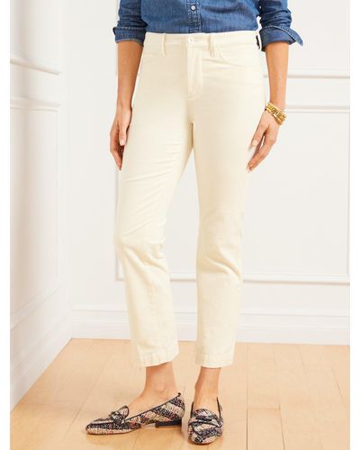Talbots Stretch Corduroy Demi Boot Trousers - Natural