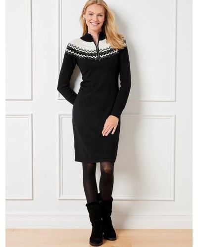 Talbots Half-zip Sweater Dress - Black