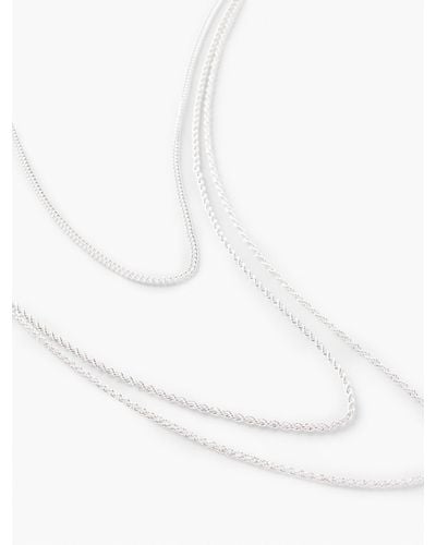 Talbots Layered Chain Necklace - White